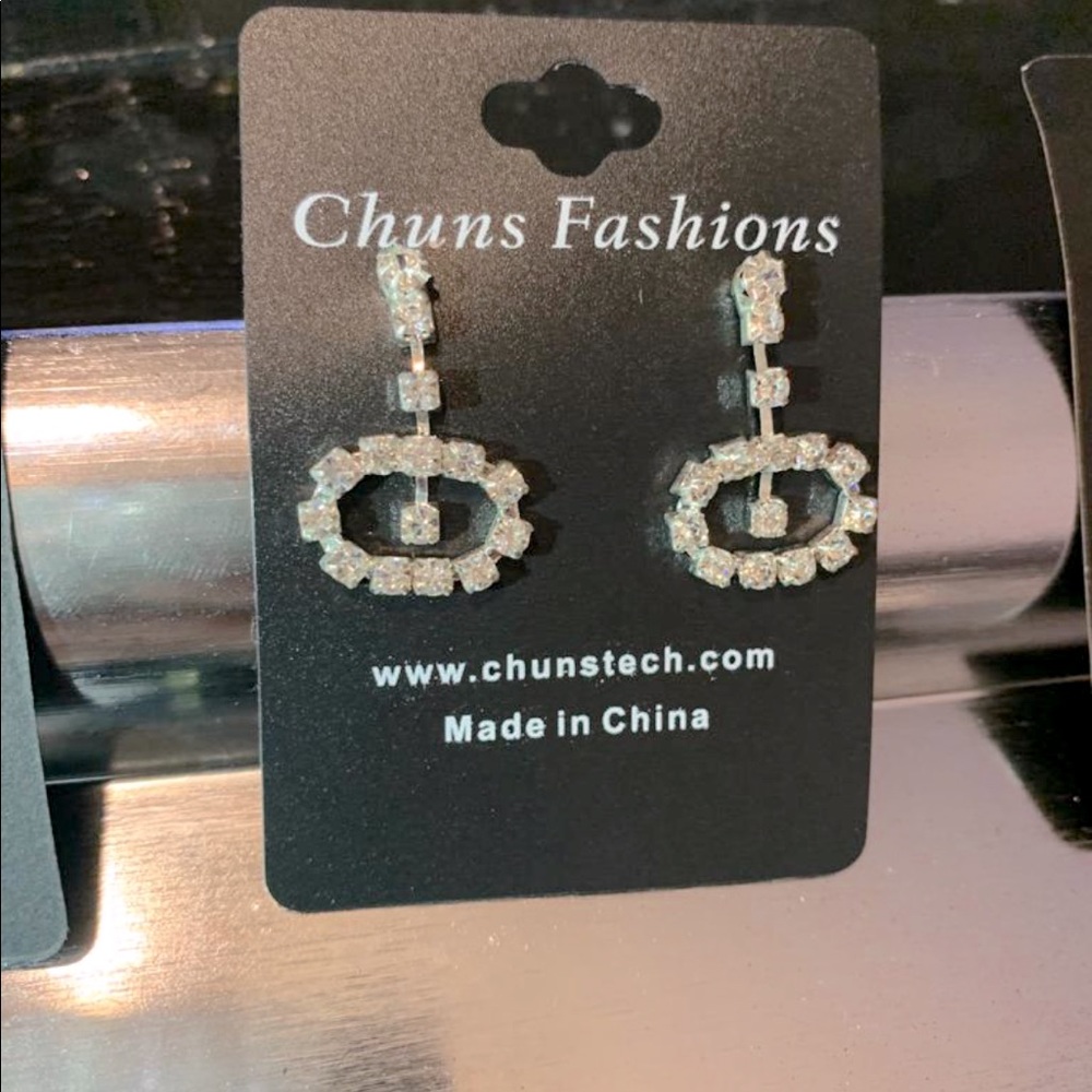 Beautiful crystal diamond earrings